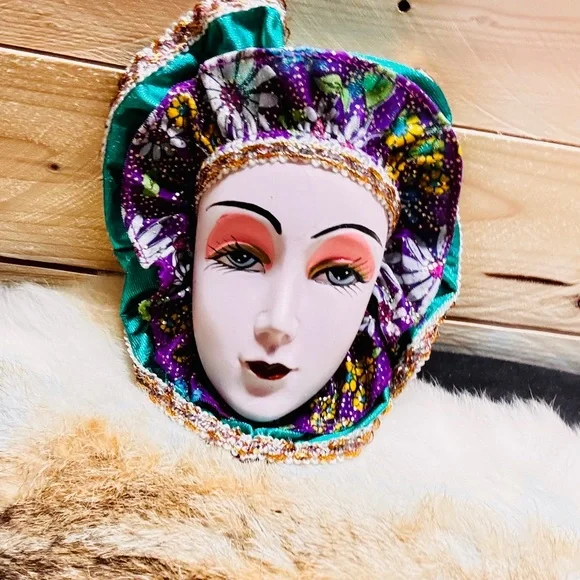 Decorative mask art ceramic wall decor vintage - Picture 3 of 6